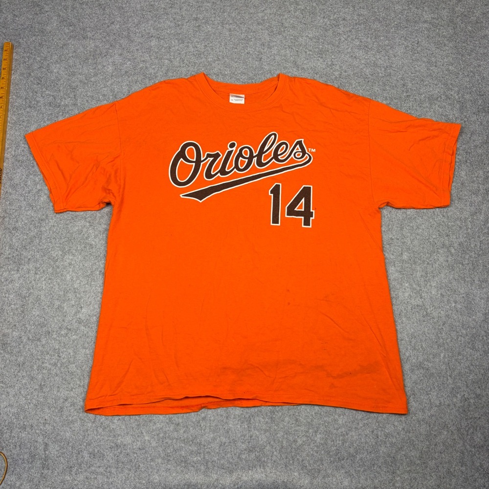Gildan Baltimore Orioles Nolan Reimold 14 T-Shirt Mens XL Orange MLB Baseball